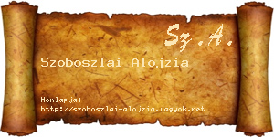 Szoboszlai Alojzia névjegykártya